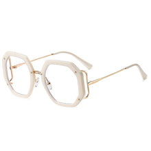 Load image into Gallery viewer, Oversize polygon Metal Frame Women Retro Round Optical Transparent glasses Anti Bule Light CLear Prescription Glasses Vintage