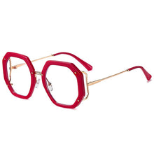 Load image into Gallery viewer, Oversize polygon Metal Frame Women Retro Round Optical Transparent glasses Anti Bule Light CLear Prescription Glasses Vintage