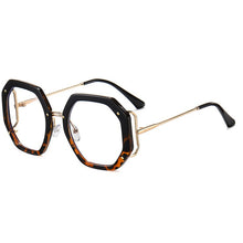 Load image into Gallery viewer, Oversize polygon Metal Frame Women Retro Round Optical Transparent glasses Anti Bule Light CLear Prescription Glasses Vintage