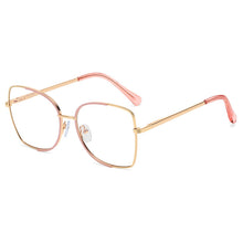 Carica l&#39;immagine nel visualizzatore di Gallery, Oversized Blue Light Blocking Eyeglasses Women Metal Glasses Frames Men Big Ladies Computer Glasses Retro Eyewear