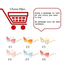 Load image into Gallery viewer, Oversized Butterfly Shades For Women  Sunglasses Women Trendy Metal Rimless Cat Eye Sun Glasses Bulk For Female UV400