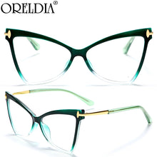 Load image into Gallery viewer, Oversized Cat Eye Anti-blue Optical Frames Glasses Women  TR90 Computer Eyewear Female Brand Eyeglasses UV400 Oculos