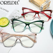 Load image into Gallery viewer, Oversized Cat Eye Anti-blue Optical Frames Glasses Women  TR90 Computer Eyewear Female Brand Eyeglasses UV400 Oculos