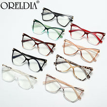 Load image into Gallery viewer, Oversized Cat Eye Anti-blue Optical Frames Glasses Women  TR90 Computer Eyewear Female Brand Eyeglasses UV400 Oculos