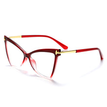 Load image into Gallery viewer, Oversized Cat Eye Anti-blue Optical Frames Glasses Women  TR90 Computer Eyewear Female Brand Eyeglasses UV400 Oculos