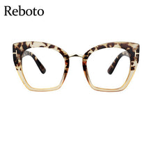 Load image into Gallery viewer, Oversized Cat Eye Glasses Frame Women Eyeglasses Red Transparent Lens Spectacle Frame Vintage