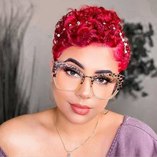 Load image into Gallery viewer, Oversized Cat Eye Glasses Frame Women Eyeglasses Red Transparent Lens Spectacle Frame Vintage
