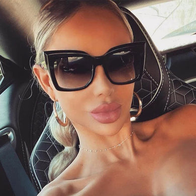 Oversized Cat Eye Sunglasses Women Shades Vintage  Square Eyewear Popular Sun Glasses UV400 oculos de sol feminino