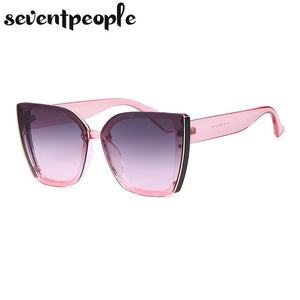 Oversized Cat Eye Sunglasses Women 2023  Brand Large Frame Square Sun Glasses For Men Retro Trendy Cateye Eyewear