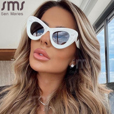 Oversized Cat Eye Sunglasses Women Steampunk Sun Glasses Men UV400 Shades Goggles Eyewear Gafas De Sol Brand Designer