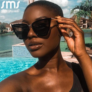 Oversized Cateye Sunglasses Women 2023 Retro Cat Eye Brand Design Sun Glasses Women  Vintage Glasses Mirror UV400 Oculos