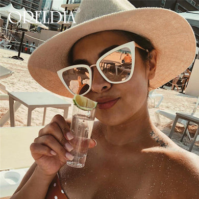 Oversized Cateye Sunglasses Women 2023 Retro Cat Eye Brand Design Sun Glasses Women  Vintage Glasses Mirror UV400 Oculos