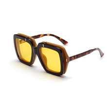 Load image into Gallery viewer, Oversized Clamshell Sunglasses Square 2023 Oversized Sunglasses UV400  Brand Eyewear feminino Oculos De Sol