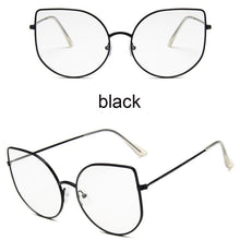 Load image into Gallery viewer, Oversized Clear Glasses Women Big Cat Eye Spectacle Frame Retro Female Metal Frame Fake Glasses Transparent Eyewear Oculos