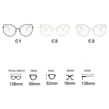 Load image into Gallery viewer, Oversized Clear Glasses Women Big Cat Eye Spectacle Frame Retro Female Metal Frame Fake Glasses Transparent Eyewear Oculos