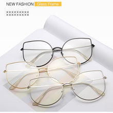 Load image into Gallery viewer, Oversized Clear Glasses Women Big Cat Eye Spectacle Frame Retro Female Metal Frame Fake Glasses Transparent Eyewear Oculos