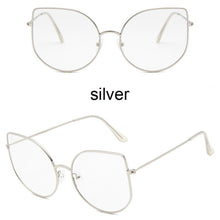 Load image into Gallery viewer, Oversized Clear Glasses Women Big Cat Eye Spectacle Frame Retro Female Metal Frame Fake Glasses Transparent Eyewear Oculos