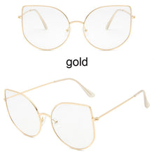 Load image into Gallery viewer, Oversized Clear Glasses Women Big Cat Eye Spectacle Frame Retro Female Metal Frame Fake Glasses Transparent Eyewear Oculos