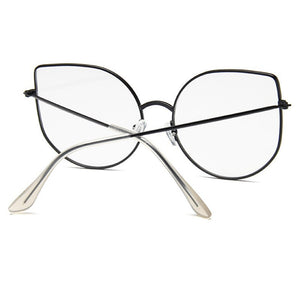 Oversized Clear Glasses Women Big Cat Eye Spectacle Frame Retro Female Metal Frame Fake Glasses Transparent Eyewear Oculos