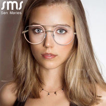 Load image into Gallery viewer, Oversized Computer Eyeglasses Half Frame Metal Anti Blue Light Vintage Optical Glasses Frames Men Women Eyewear