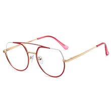 Load image into Gallery viewer, Oversized Computer Eyeglasses Half Frame Metal Anti Blue Light Vintage Optical Glasses Frames Men Women Eyewear