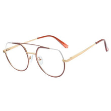 Load image into Gallery viewer, Oversized Computer Eyeglasses Half Frame Metal Anti Blue Light Vintage Optical Glasses Frames Men Women Eyewear