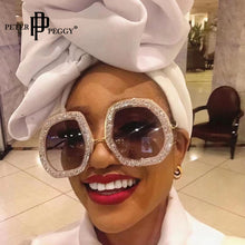 Load image into Gallery viewer, Oversized Cooling Sunglasses  Designer Diamond Shiny Crystal Sun Glasses Men Shades Eyewear Sunglasses For Women 2023