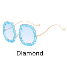 Load image into Gallery viewer, Oversized Cooling Sunglasses  Designer Diamond Shiny Crystal Sun Glasses Men Shades Eyewear Sunglasses For Women 2023