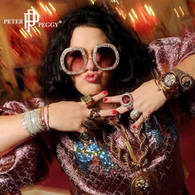 Load image into Gallery viewer, Oversized Cooling Sunglasses  Designer Diamond Shiny Crystal Sun Glasses Men Shades Eyewear Sunglasses For Women 2023