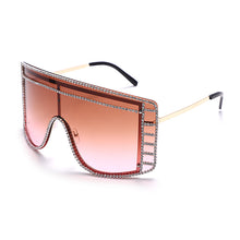 Load image into Gallery viewer, Oversized Crystal Sunglasses Women Square Sunglasses Bling Diamond Woman Sunglasses  Shade Uv400 Oculos De Sol