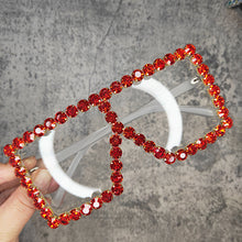 Load image into Gallery viewer, Oversized Crystal Sunglasses Women Square  sunglasses Bling Rhinestone Sun glasses for Woman  Shade UV 400