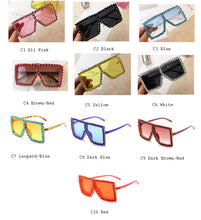 Load image into Gallery viewer, Oversized Crystal Sunglasses Women Square  sunglasses Bling Rhinestone Sun glasses for Woman  Shade UV 400