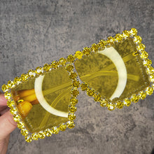 Load image into Gallery viewer, Oversized Crystal Sunglasses Women Square  sunglasses Bling Rhinestone Sun glasses for Woman  Shade UV 400