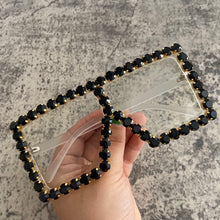 Load image into Gallery viewer, Oversized Crystal Sunglasses Women Square  sunglasses Bling Rhinestone Sun glasses for Woman  Shade UV 400