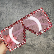 Load image into Gallery viewer, Oversized Crystal Sunglasses Women Square  sunglasses Bling Rhinestone Sun glasses for Woman  Shade UV 400