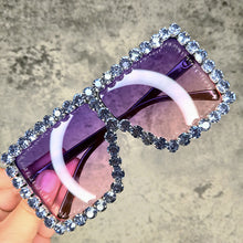 Load image into Gallery viewer, Oversized Crystal Sunglasses Women Square  sunglasses Bling Rhinestone Sun glasses for Woman  Shade UV 400