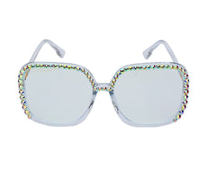 Carica l&#39;immagine nel visualizzatore di Gallery, Occhiali da vista quadrati con diamanti oversize montatura da donna occhiali da vista design di marca occhiali con lenti trasparenti oculos de sol feminino 