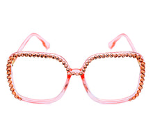 Load image into Gallery viewer, Oversized Diamond Square Glasses Frame Women Eyeglasses Brand Design  Crystal Clear Lens Glasses oculos de sol feminino