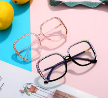 Load image into Gallery viewer, Oversized Diamond Square Glasses Frame Women Eyeglasses Brand Design  Crystal Clear Lens Glasses oculos de sol feminino