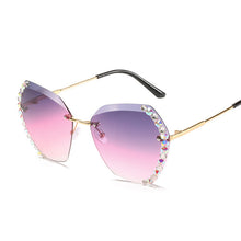 Load image into Gallery viewer, Oversized Diamond Sunglasses Women Brand Designer Rimless Gradient Sun Glasses Shades Cutting Lens Ladies Eyeglasses
