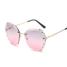 Load image into Gallery viewer, Oversized Diamond Sunglasses Women Brand Designer Rimless Gradient Sun Glasses Shades Cutting Lens Ladies Eyeglasses