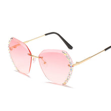 Load image into Gallery viewer, Oversized Diamond Sunglasses Women Brand Designer Rimless Gradient Sun Glasses Shades Cutting Lens Ladies Eyeglasses