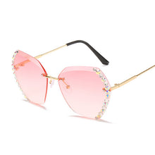 Load image into Gallery viewer, Oversized Diamond Sunglasses Women Brand Designer Rimless Gradient Sun Glasses Shades Cutting Lens Ladies Eyeglasses