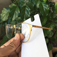 Carica l&#39;immagine nel visualizzatore di Gallery, Oversized Eyeglasses Frames  Stainless Steel Women Men Golden