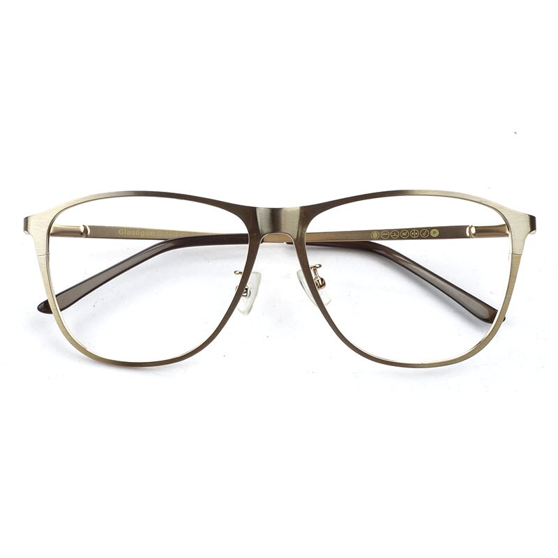 Oversized Eyeglasses Frames  Stainless Steel Women Men Golden