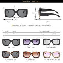 Load image into Gallery viewer, Oversized Sunglasses 2023 Summer Trend Brand Designer Women Men Square Big Frame Sun Glasses Shades UV400 Oculos