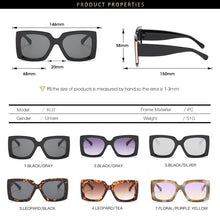 Load image into Gallery viewer, Oversized Sunglasses 2023 Summer Trend Brand Designer Women Men Square Big Frame Sun Glasses Shades UV400 Oculos