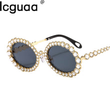 Carica l&#39;immagine nel visualizzatore di Gallery, Oversized Female Round Diamond Decro Shades 2023 Brand Desinger Big Frame Oval Black Bling Crystal Dazzling Sunglasses