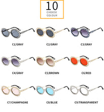 Carica l&#39;immagine nel visualizzatore di Gallery, Oversized Female Round Diamond Decro Shades 2023 Brand Desinger Big Frame Oval Black Bling Crystal Dazzling Sunglasses