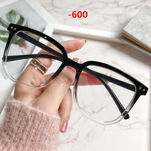Load image into Gallery viewer, Oversized Finished Myopia Glasses Women Men  Square Eyeglasses Prescription Shortsighted Eyewear -1.0 1.5 2.0 2.5 to -6
